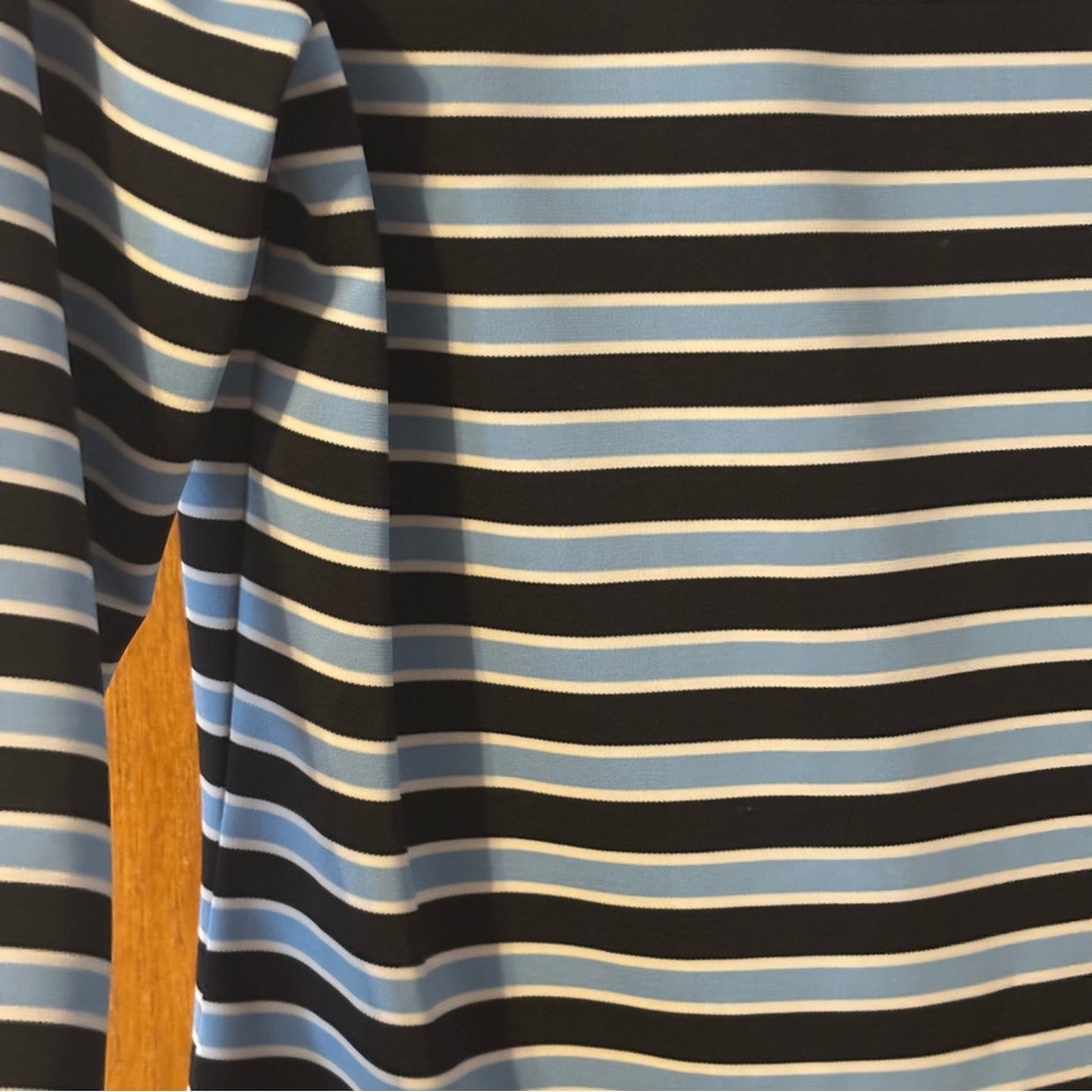 MICHAEL KORS Women’s Blouse Stripes 3/4 Sleeve Polyester Pull Over EUC Med - Picture 11 of 11